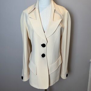 Thierry Mugler Vintage Cream Structured Blazer - size 42